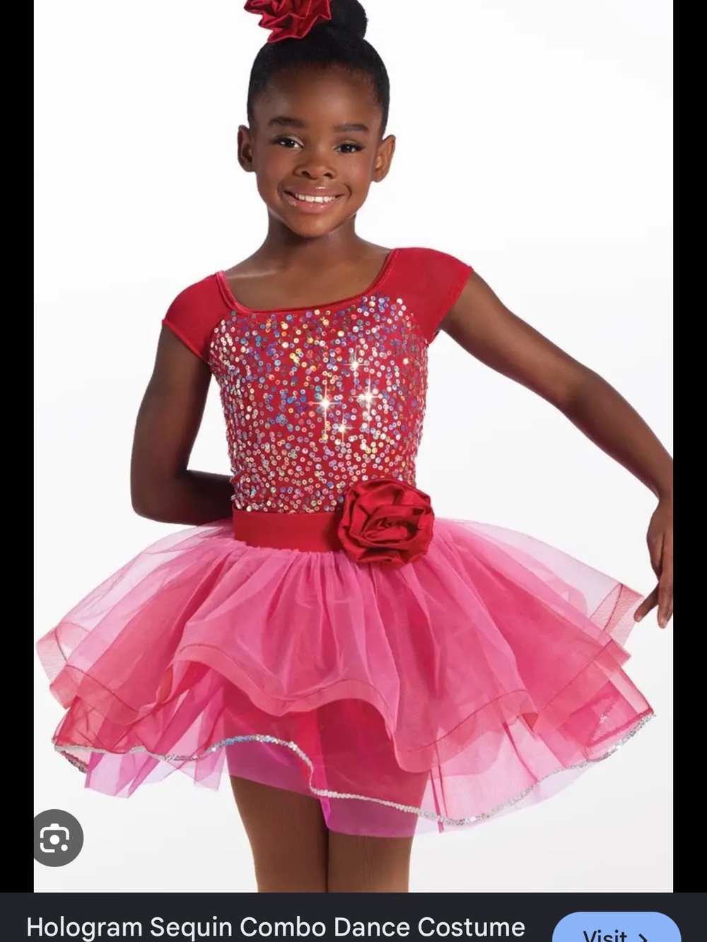 Weissman Red and Hot Pink Sequin Tutu Dance Costume - Set of 3